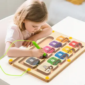 Wooden Color Sorting Maze Puzzle, Wooden Stacking Puzzle, Fine Motor Skill Development Toy, Educational Gift for Kids, Montessori Puzzles Gift, Halloween Thanksgiving Christmas Easter