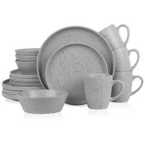 Stone + Lain Jade 16-Piece Stoneware Dinnerware Set