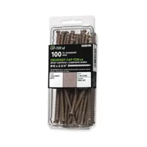 212 MAIN Deckfast Cap-Tor XD Epoxy Coated Decking Screw Fasteners, 2.75 in. Reverse Thread Star Driver Screws for Cedar Capstock & Composite, CXD81L10275 Model (Pack of 100)