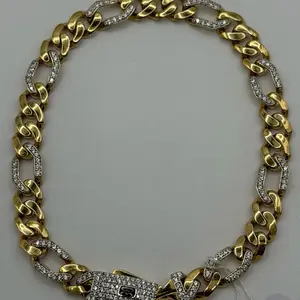 Sterling Silver 925 gold plated bracelet 8in 7mm