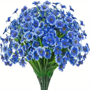 Spring artificial bouquet, outdoor plastic cemetery flowers, UV-resistant and fade-proof floral decoration, synthetic gemstone outdoor hanging flower pot, suitable for home garden, porch, windowsill decoration, bright color version