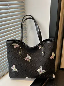 Women's Fashion Commuter Butterfly Print Shoulder Bag, Portable Versatile Large Capacity Tote, Perfect for Dates, Shopping, Work