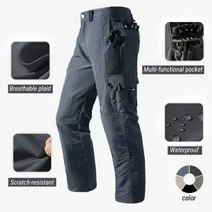 Men's Solid Color Tactical Work Pants with Multi-pocket Zipper Design, Durable Outdoor Training Pants, Available in Multiple Colors, Suitable for Fishing, Outdoor Activities, Work, Hiking, Camping, Etc., and Suitable for Spring and Autumn Wear.