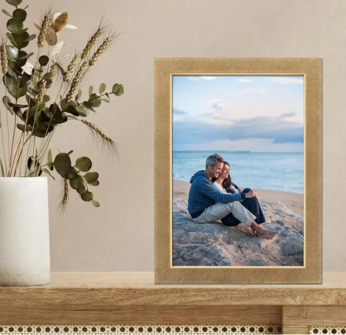 Lawrence Frames 708046 Galvanized Expressions 4x6 Chloe Contemporary Gold Picture Frame