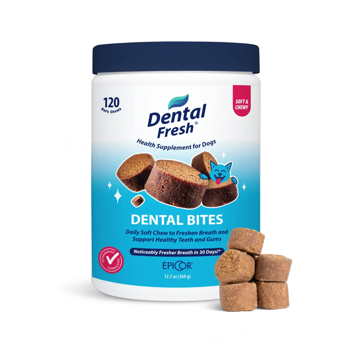 Dental Fresh Dental Bites Dog Dental Treats | Fresh Breath & Healthy Teeth Support | 120 Count
