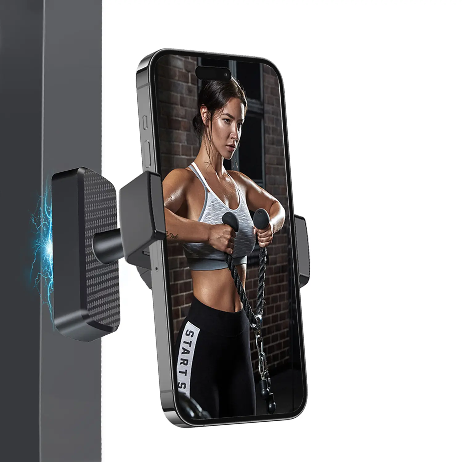 Magnetic Phone Mount - Handy 360° Adjustable Strong Magnet Cellphone Holder for Gym Workout Recording, Compatible with iPhone 17/16/15/14/13/12, Android Mobile Phones, Gym Accessories Gift for Men#SummerWins