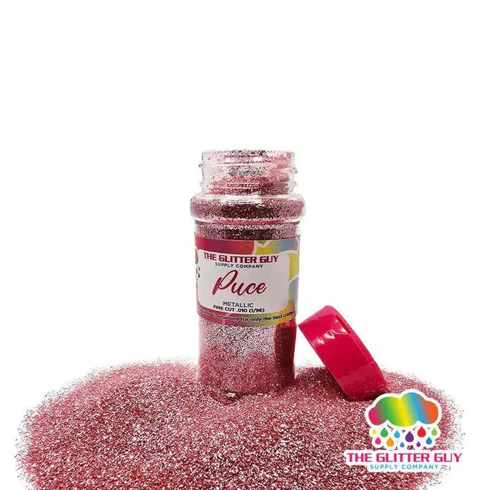 The Glitter Guy Puce Metallic Fine Glitter, Premium Non-Toxic Polyester for Crafts, Cosmetics, and Nail Supplies, Rose Gold Shade, 0.015 Cut, Shaker, Easy Cleanup, Mirror Shine, 78-82G, 100Ml, Rosier Shade Of Rose Gold