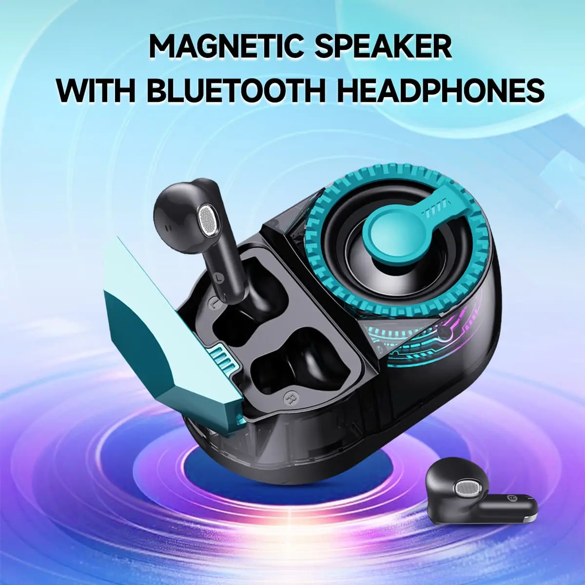 BLUE-3-in-1 magnetic stand + speaker + earphones