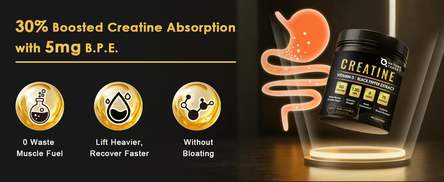 Micronized Creatine Monohydrate for Women and Men, Creatine Powder for Men-Women for Improve Performance and Strength, Support Muscle Growth and Workout Recovery, 6.5g per Servings, 75 Servings