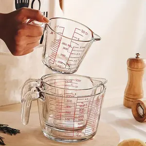 Large Capacity Glass Measuring Cup with Metric and Imperial Measurements, Ergonomic Handle, Food Safe, Microwave and Oven Safe, Essential Kitchen Tool
