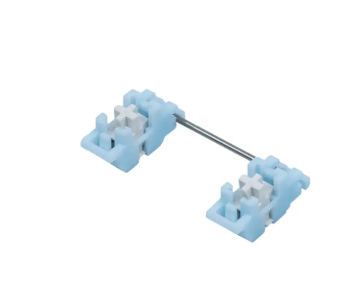 GATERON Low Profile Sky Plate Mounted Stabilizer - Blue Housing, Silver Balance Wire, Compatible with 60% Low-Profile Keyboards & Plate-Mounted Switches, Keyboard Accessory Keyboards