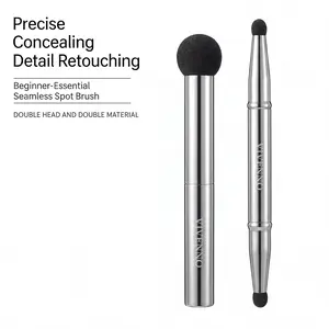 Dual-End Concealer Brush for Dark Circles, Under Eyes, Smile Lines & Blemishes, Soft Precision Face Makeup Tool