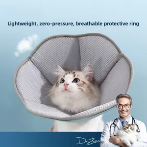 Breathable Soft Pet Recovery Collar Anti-Lick Anti-Scratch No-Fur-Tangle Foldable Mesh Elizabeth Collar for Cats Small Dogs Post-Surgery Grooming Pet Supplies
