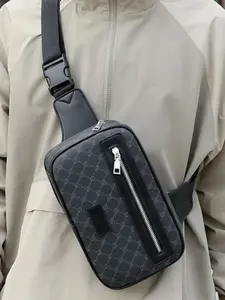Men's Vintage Casual Chest Bag, Waist Bag, Crossbody Belt Bag, Zipper Belt Bag, Fashion Accessory for Commuting and Travel, Multifunctional Shoulder Bag, Versatile Bag