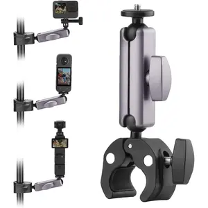 Pocket 3 4 Camera Bike Mount Clamp Motorcycle Handle Holder Aluminum for Insta360 X5 X4 X3 Ace Pro Go 3S, for DJI Osmo Pocket 3 4 Mobile 8 7 Action 6 5 Pro 4, for GoPro Max Hero Mini Accessories