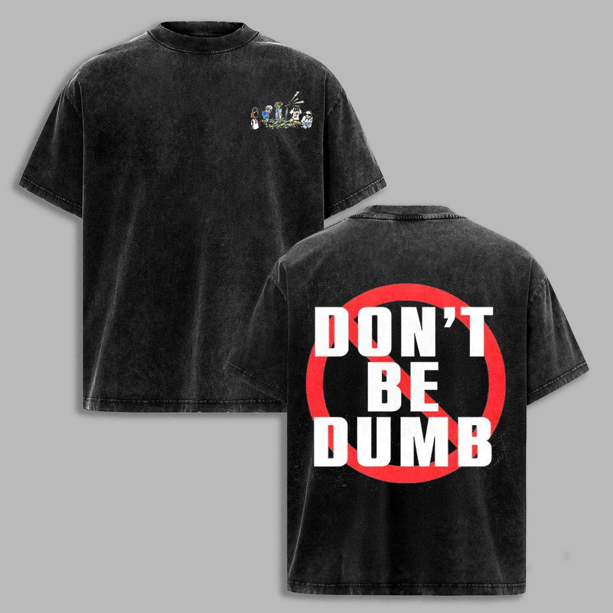 Don’t Be Dumb Oversized Acid Washed Asap T-Shirt – Vintage Streetwear Graphic Rocky Tee | Urban Rap Style Washed Black Shir,grungefashion,streetwearbrand,washedtee