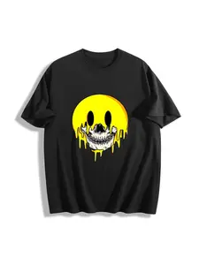 Casual Unisex Printed T-Shirt, Fashion Crew Neck Short Sleeve Tee, Universal Graphic Style for Both Genders, Soft Skin-Friendly Fabric, Great for Daily Wear, Shopping, Weekend Outings & Simple Styling