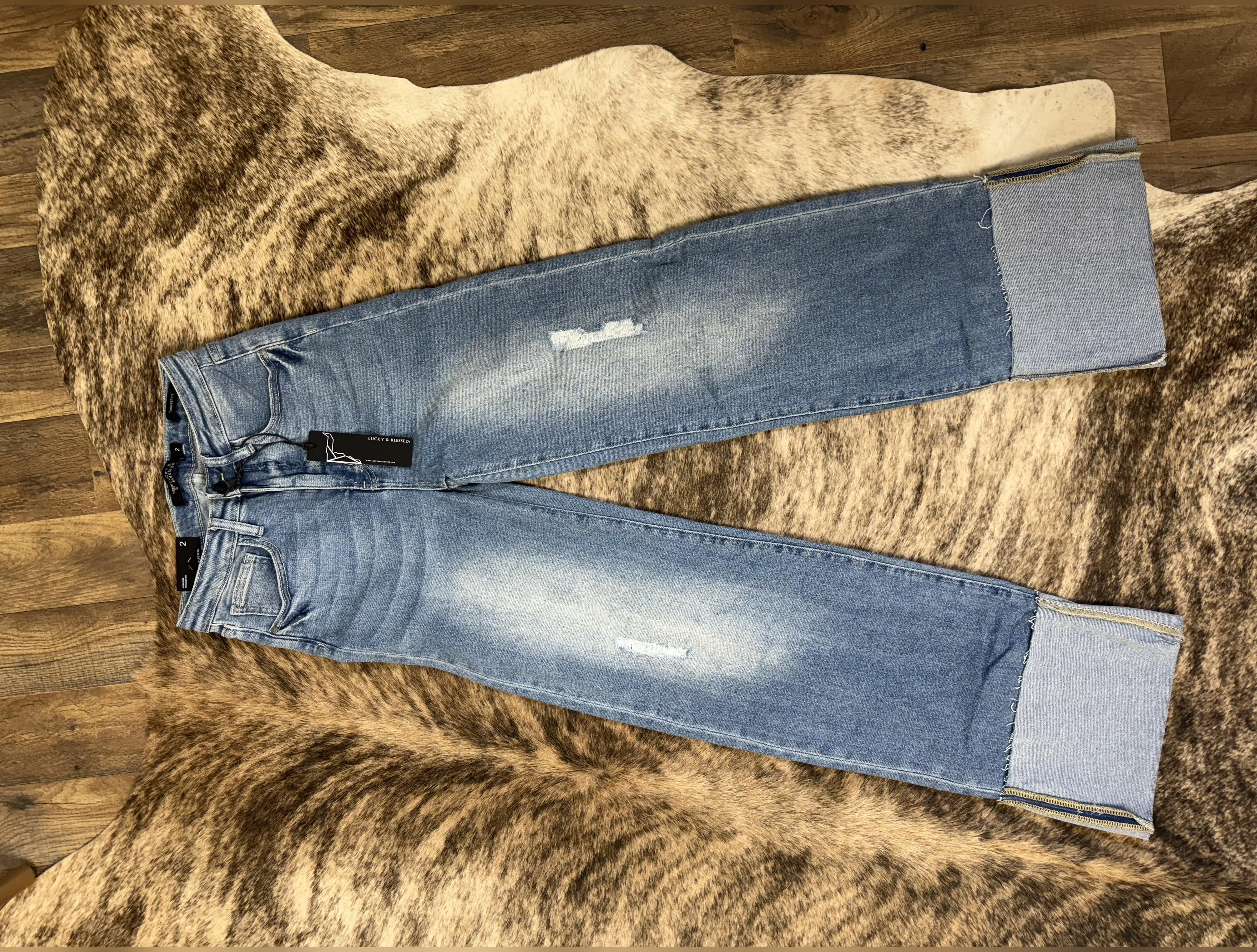 Over You, Over It High Rise Cuffed Jeans