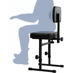 Piano Bench Adjustable Height Stool Chair with Backrest,  Keyboard Bench Seat for Keyboard Stand with Black Padded Cushion, Comfortable Piano Seat for Musicians, Adult and