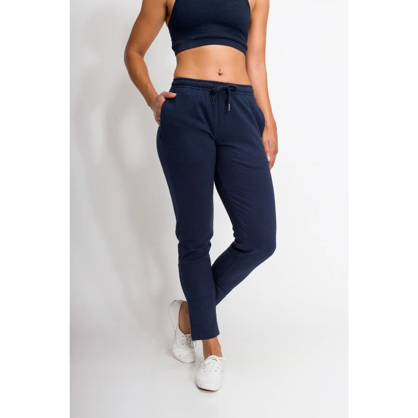 Gwen | Women's Bubble Knit Elastic Waist Band Sweatpants