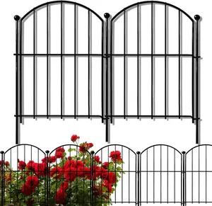 Decorative Garden Fence 21in x10ft, 10 Pack Rustproof Metal No Dig Fence Animal Barrier for Dog, Arched Flower Bed Edging Ornamental Wire Border Panel Fencing for Yard Patio Outdoor Decor