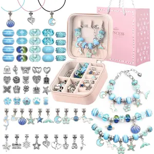 Charm Bracelet Making Kit Girls Beads for  Making Kit, Unicorns Arts Crafts Gifts Set for Teen Girls  5 6 7 8-12, with a Portable Bracelet Organizer Box