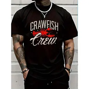 Crawfish Crew Shirt Seafood Cajun Boil Crayfish Louisiana T-Shirt for Women Men Cotton Clothing