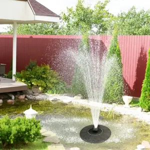 Solar Fountain Pump 16/18cm Outdoor Floating with LED Light for Bird Bath Pool Garden Patio Pond Water Feature Decorative Spraying Pump Solar Powered Direct Drive