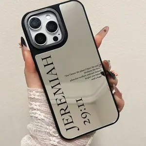 Jeremiah 29:11 Phone Case Mirror Design, Shockproof Anti-Drop Protection, High-Quality Acrylic Electroplated Back Panel, Ideal Gift for iPhone Series, Accessories
