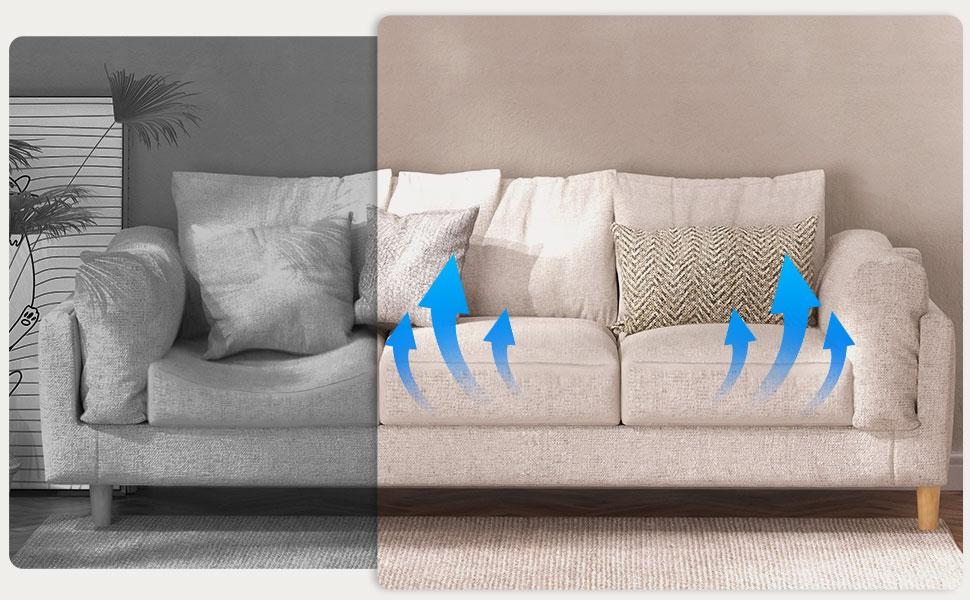 Couch Cushion Support for Sagging Seat, 22"x22"x2.4" 40D High Density Curved Foam Sofa Cushion Support, Under-Cushion Sag Repair,Grey Set of 3/2/1