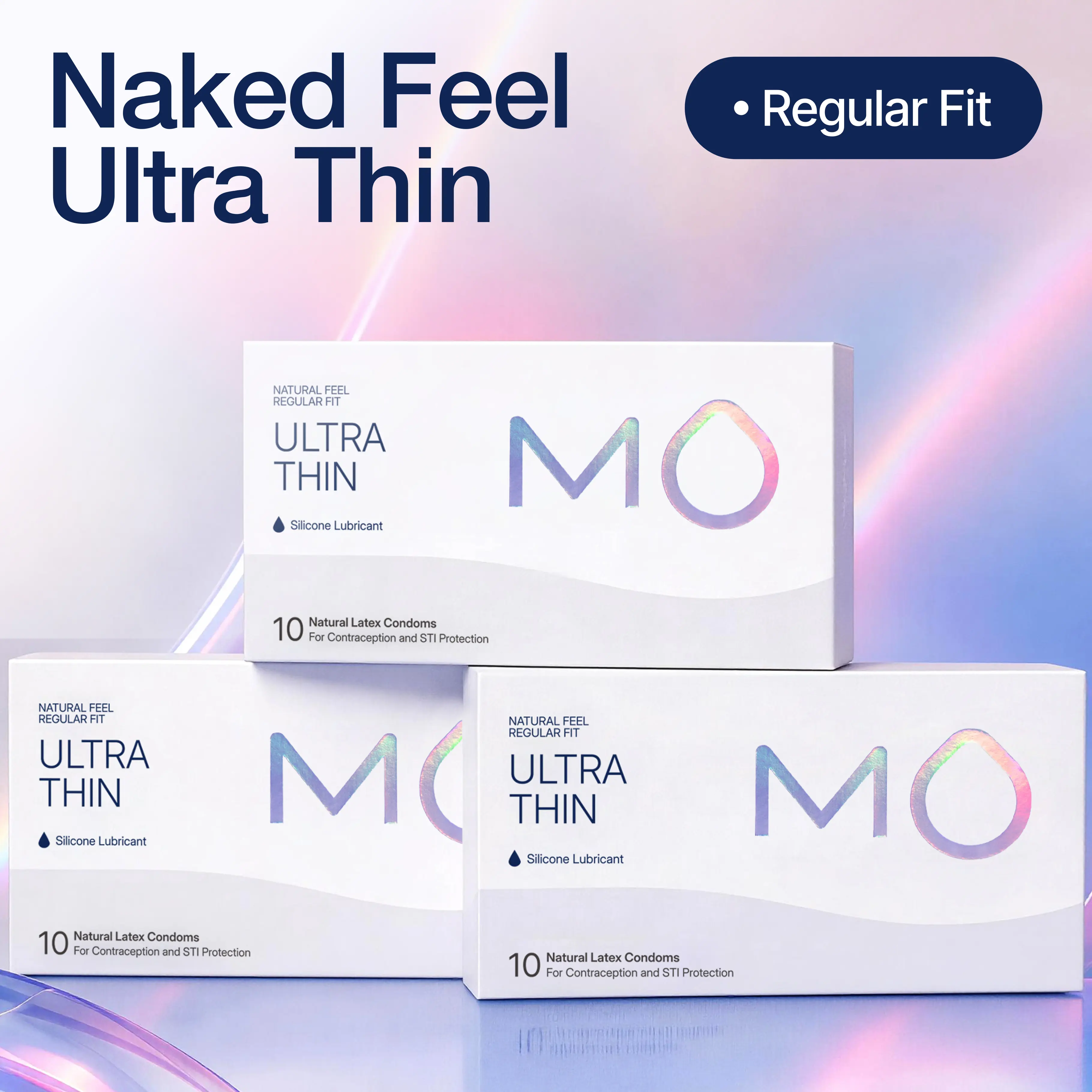 MO Men's Ultra-Thin Condoms, 0.04mm Thickness, Rich Silicone Lubrication, Regular Fit, pH-Balanced for Sensitive Skin, Soft Natural Skin Feel, Mild Latex Scent, Discreet Private Shipping