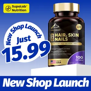 COLD MOUNT Hair, Skin & Nails - Biotin 5000mcg + Collagen + Omega-3 | Strengthen Hair & Nails, Boost Skin Glow, Support Joint & Muscle Health | 100 Softgels