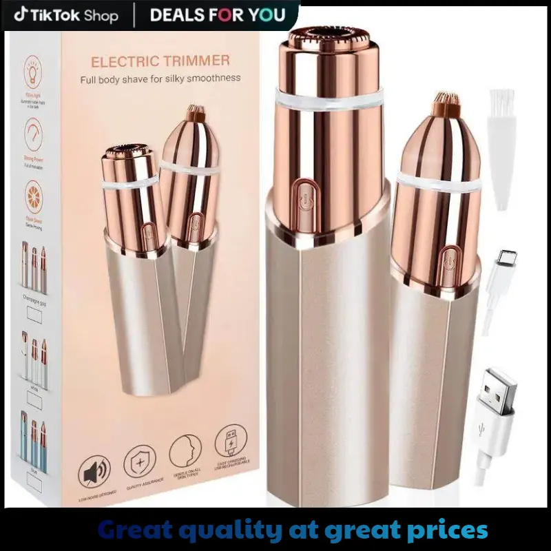 Facial & Eyebrow 2 in 1 RechargeableHair Remover for Women ,For FaceEyebrows Peach Fuzz Lips Trimmerwith Light,Painless Electric HairRemoval