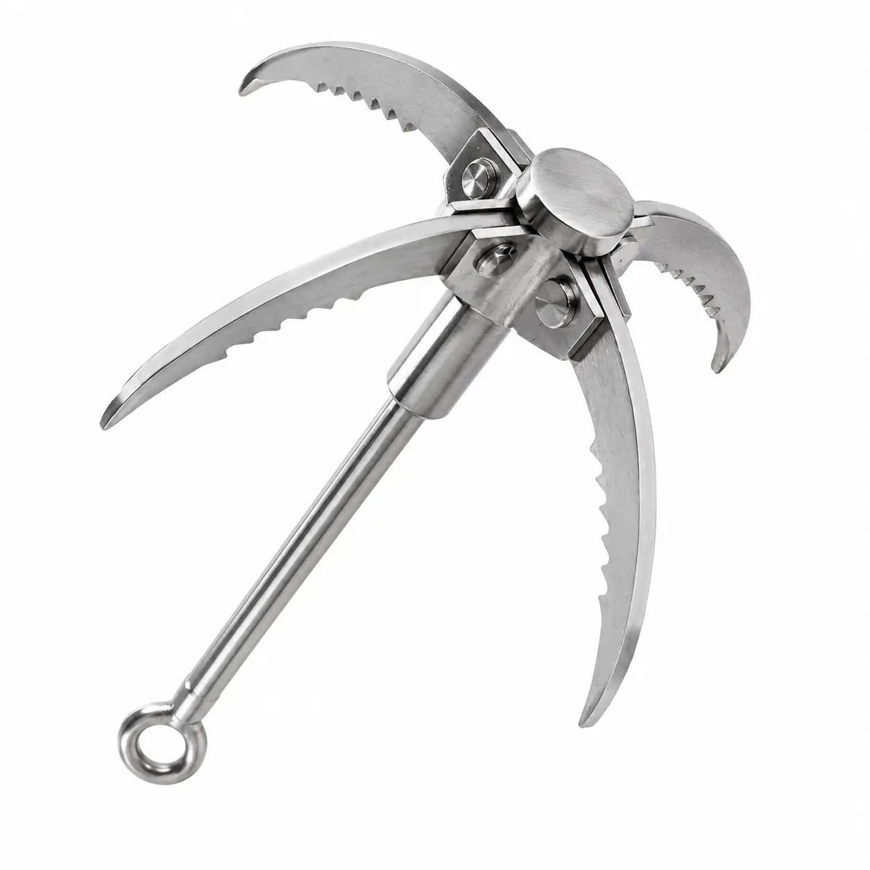 stainless,steel,hook,Stainless Steel 4-Claw Folding Rock Climbing Grappling Hook, Anchor Tool for Outdoor Survival, Hiking
