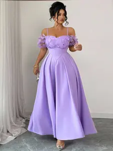 Plus Size Women's Waist-Cinch Dress, Long Loose-Fitting Striped Casual Dress, Comfortable and Stylish Evening Wear for All Occasions