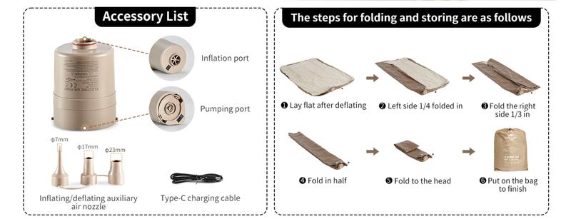 Naturehike Air Bed with Built-in Pump & Carry Bag – Inflatable Mattress For Home,Camping & Outdoor – Fast Inflation, Honeycomb Support, Lightweight