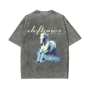 Unisex Vintage Heavy Washed Rock Graphic Tee | Oversized 90s Grunge Gothic Punk Shirt | Retro Alternative Music Top