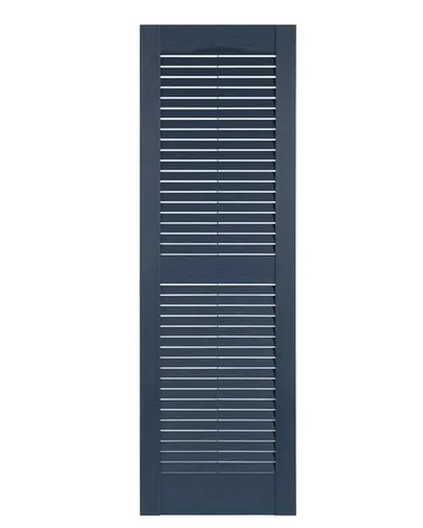 Perfect Shutters Premier Louver Exterior Decorative Shutter, Bedford Blue - 15 x 51 in.