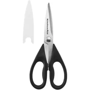 All Purpose Kitchen Shears with Protective Sheath Durable Stainless Steel Scissors, Dishwasher Safe, Soft Grip Comfort Handle, 8.72 Inch, Black