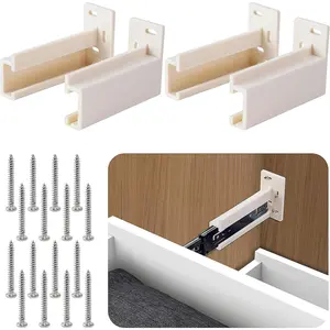 2 Pairs ABS Drawer Track Back Plate, Drawer Rail Bracket Compatible with R7265, Drawer Slide Mounting Brackets for Track Socket Repair Replacement