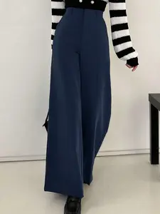 Women's Plain High Waist Wide Leg Pants, Loose-Fitting Business Casual Trousers, All Seasons Fashion, H Type Silhouette