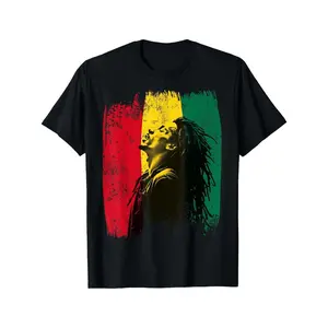 Mens Rasta Color Ghana Flag TShirt with Reggae Print Short Sleeve Crew Neck Casual Shirt for Jamaican Culture Events Music Festivals SXXXL Ideal Gift for Rastaman Style