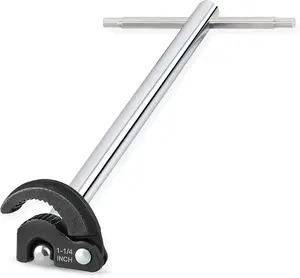 11" Basin Wrench, Sink Wrench, Adjustable Tap Nut Spanner Basin Spanner, Capacity of 3/8" to 1-1/4" for Fixing  and Union Nuts Under Sink