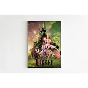 Wicked Movie Poster, Wicked Print Art, Glinda Poster, Elphaba Poster, Glinda Print Art