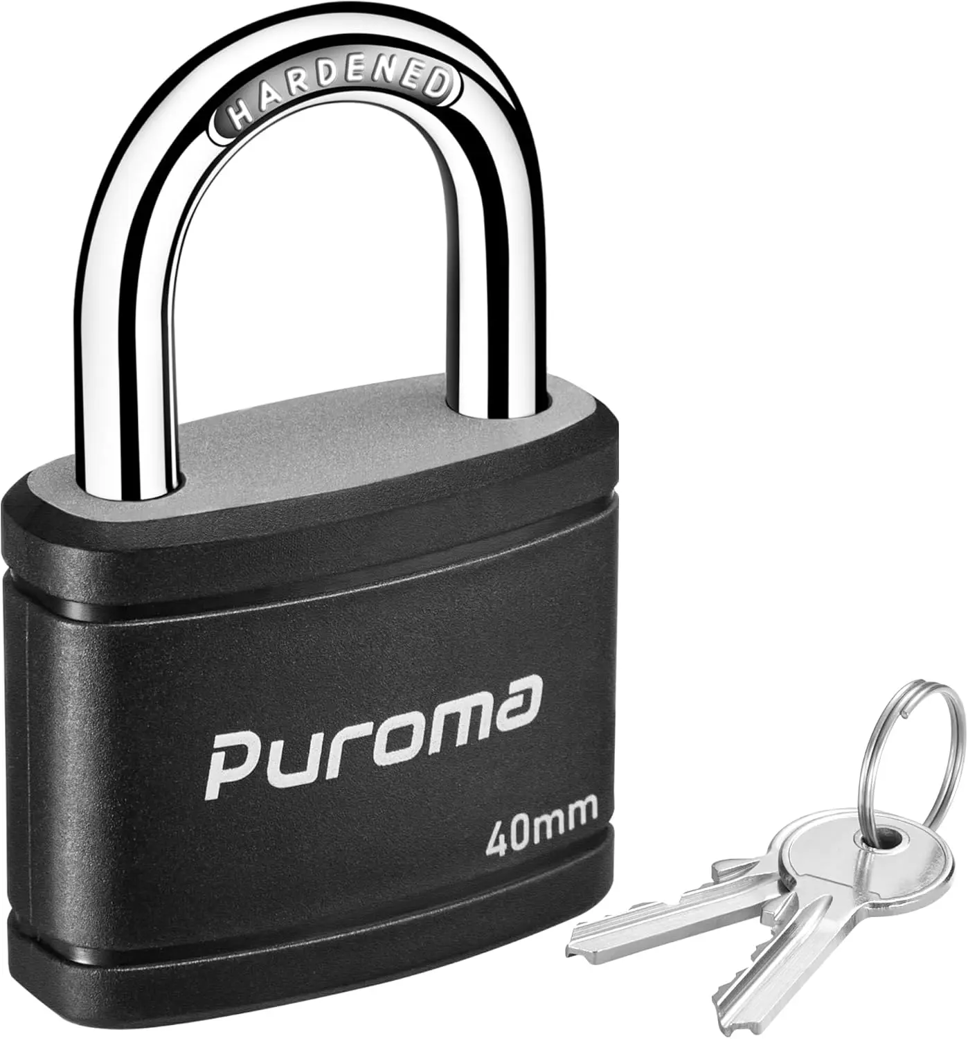 Puroma 1 Keyed Padlock with 2 Keys 7/8" School Locker Lock Gate 40mm Black