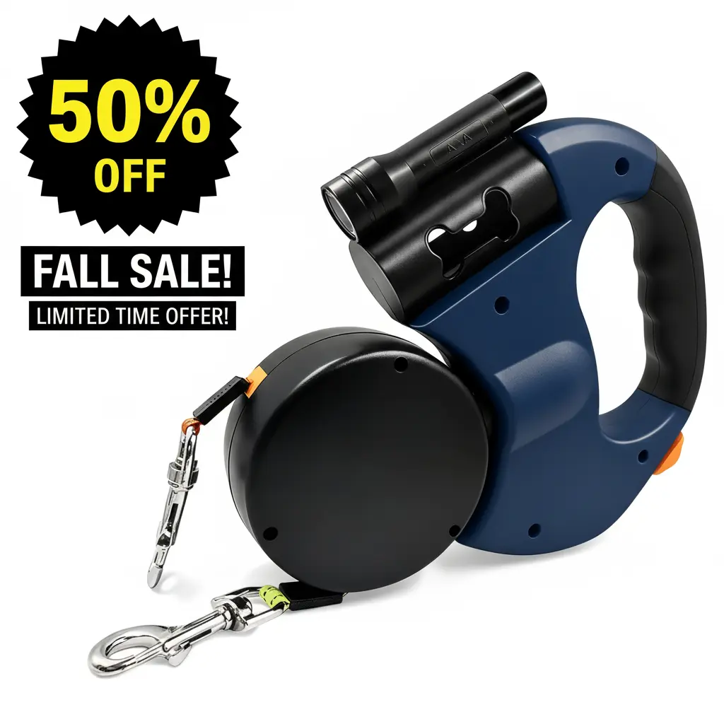 Tangle-Free Dual Dog Leash with 360° Swivel Head – For 2  Dogs (30 lbs), 10ft Retractable Leash, Lightweight Anti-Wear Handle, Dogaccessories,Puppy essentials
