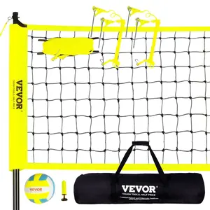 fathersdaygift VEVOR Outdoor Portable Volleyball Net System, Adjustable Height Steel Poles, Professional Volleyball Set with PVC Volleyball, Pump, Carrying Bag, Heavy Duty Volleyball Net for Backyard, Beach, Lawn