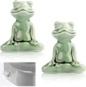 2pcs Ceramic Toilet Bolt Covers, Frog Toilet Bolt Covers Toilet Bolt Caps Toilet Bolt Covers Decorative for Bathroom Decor, Easy to Install