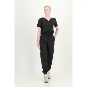 Women's Jet Black Scrub Set