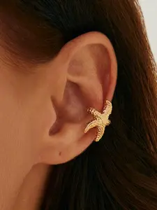 1pc Starfish Ear Cuff, Ocean Theme Ear Clip Earrings for Women, Marine Life Starfish Clip-On Earrings, Beach Holiday